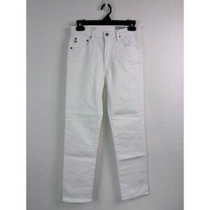 Adriano Goldschmied women's 26R white The isabelle high-rise straight crop jeans